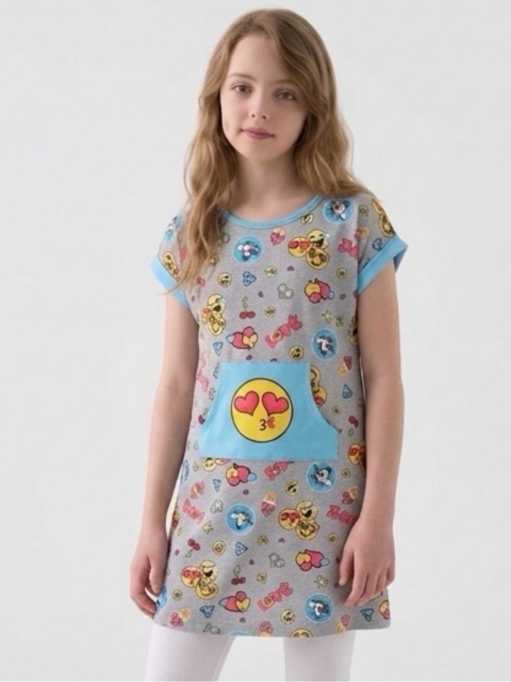 Emojination Kids Sleepwear Pajama Set Size 10/12 Flame Resistant Front Pocket